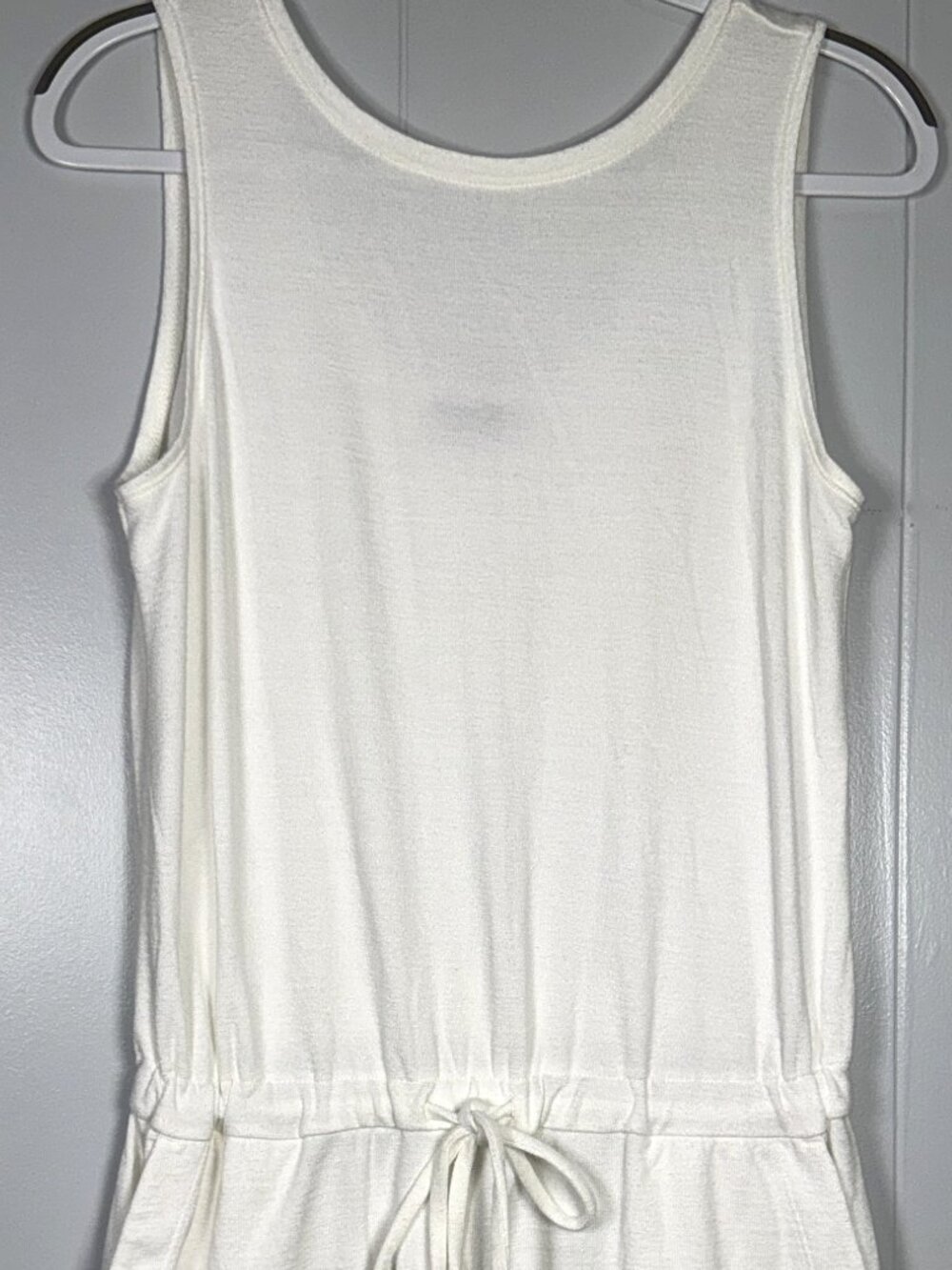 Gap Softspun Knit Scoop-Back Romper Sleeveless White Stretch Short 1 pc Outfit M